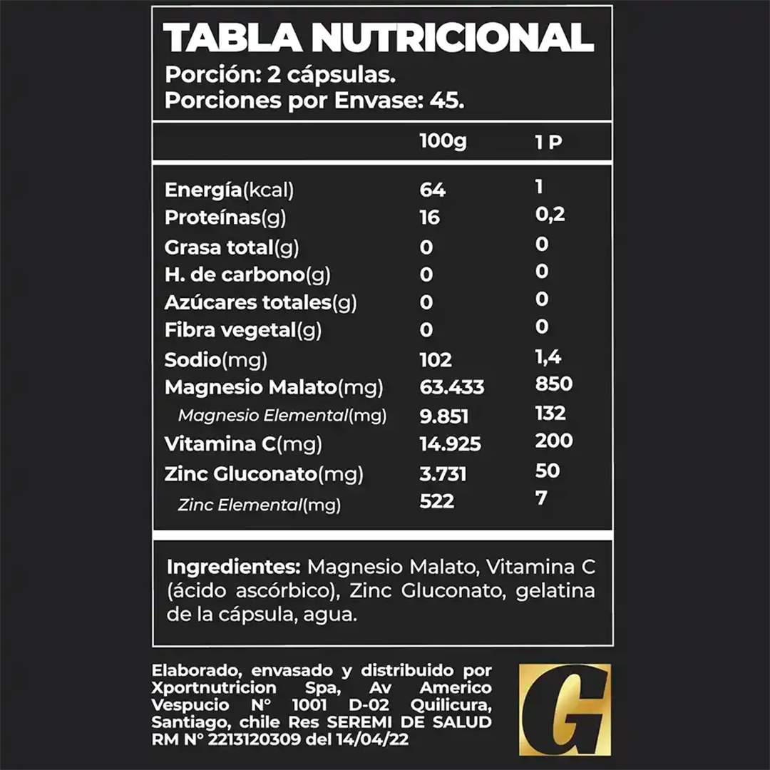 Mesa de trabajo 1 ZMA 90 Cápsulas + Zinc + Magnesio + Vitamina C - GREATLHETE - Imagen 2