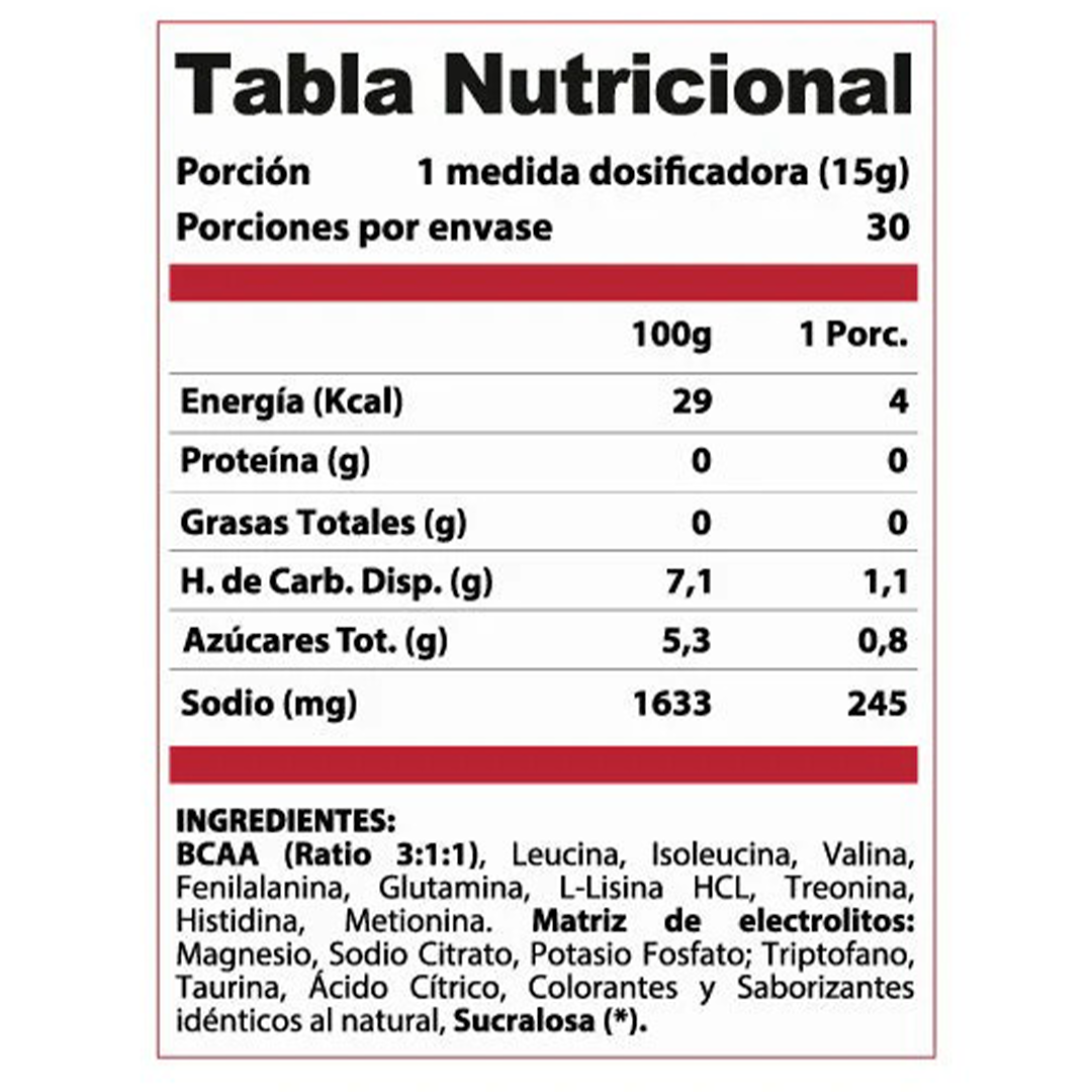 Mesa de trabajo 3 Aminoácidos Esenciales EAAs + Electrolitos 450 Gr - WINKLER NUTRITION - Imagen 2