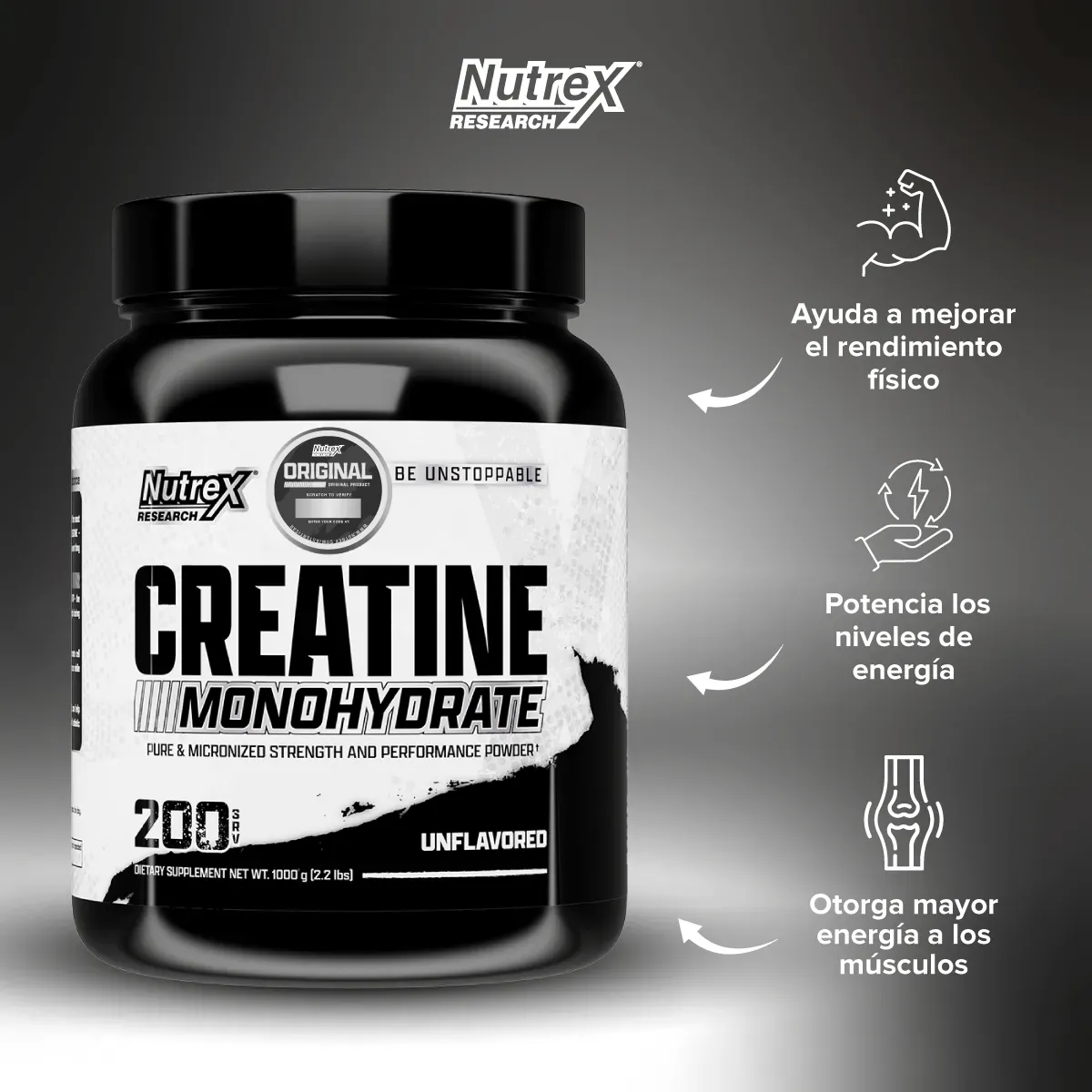 imgi_13_w=1200,h=1200,fit=pad Creatine Monohydrate 1000 Gr Original - Nutrex - Imagen 5