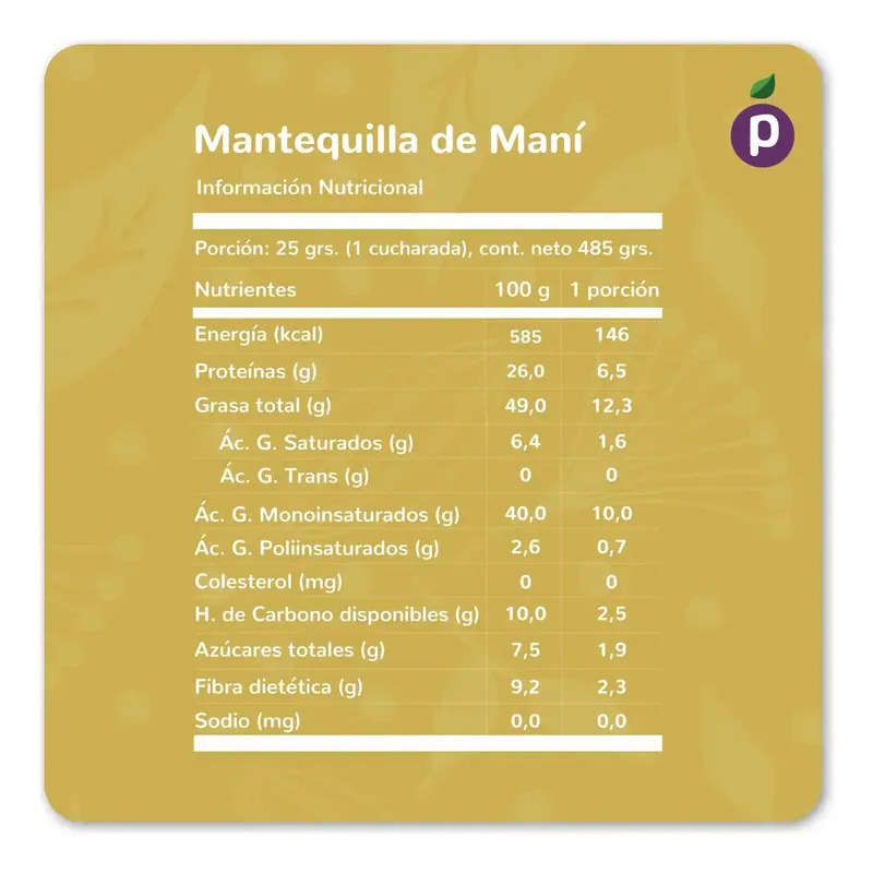 imgi_98_D_Q_NP_669323-MLA97539894813_112025-B Mantequilla de Maní 485g 100% - PIWÉN - Imagen 2